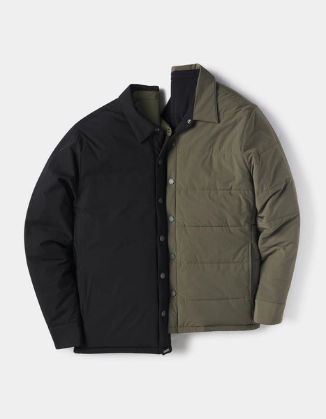 Reversible Shirt Jacket- Black/ Olive – Fellas Haberdashery & Salon