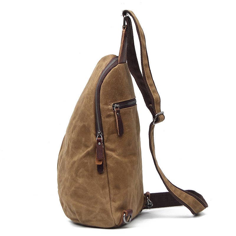 Canvas Leather Crossbody Sling Bag