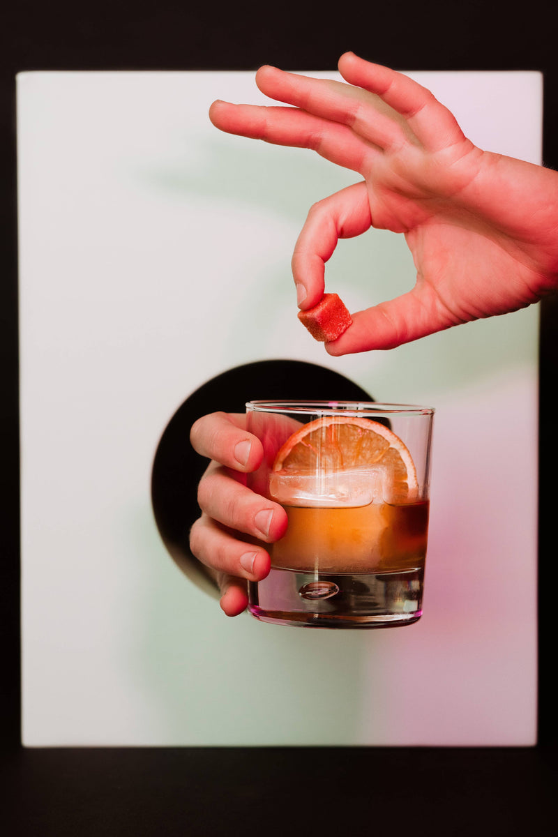 Smoked Old Fashioned Bitters Infused Cocktail Cubes