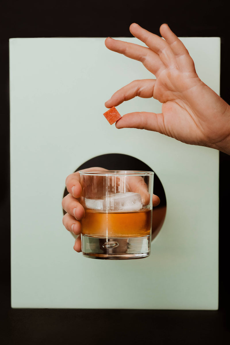 Smoked Old Fashioned Bitters Infused Cocktail Cubes