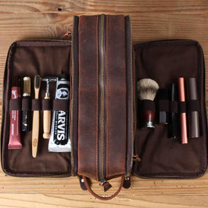 Waterproof Leather Dopp Kit