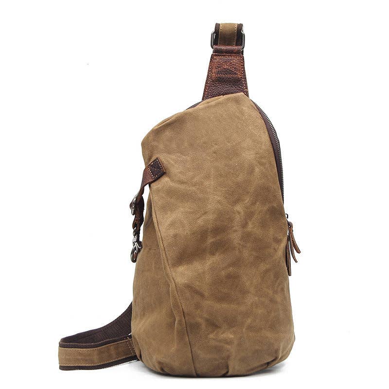 Canvas Leather Crossbody Sling Bag