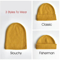 CashWool Fold-over Beanie - Oatmeal