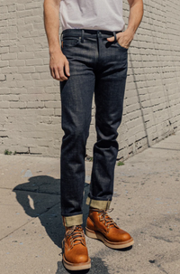 The Pen Slim Etched 13oz Raw Denim