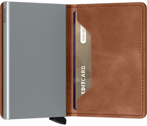 Slimwallet - Vintage Cognac-Silver