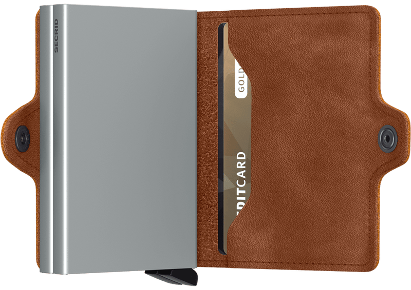 Twinwallet Vintage Cognac-Silver